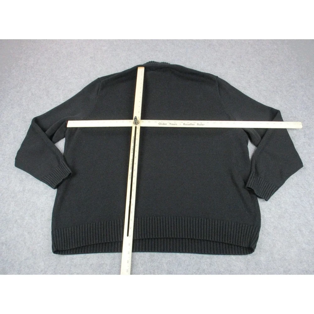 Polo Ralph Lauren Sweater Mens 4XL XXXXL Tall Black 1/4 Zip Mock Neck Pony
